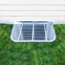 Medium Sloped Clear Polycarbonate Egress Window Well Cover 55" W x 26" L - Heavy Duty Basement Window Well Covers Outside Protection from Debris & Rain, UV-Resistant & Rust-Free Basement Windows Cover