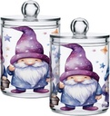 Cute Gnomes 4PC Airtight Transparent Plastic Storage Jar, Food Storage Container Glass, Can Store Candy, Salt, Coffee Beans, With lid, Easy To Use