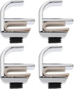 4pcs Punch Zinc Alloy Glass Shower Door Handles Bathroom Cabinet Pulls Resistant Clip Handle for Glass for Kitchen Bathroom Doors