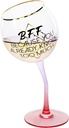 B.F.F. Because You Already Know Too Much - 11 Oz Purple Ombre & Gold Unique Tipsy Stemmed Wine Glass