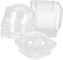 Healifty 50Pcs Clear Round Cupcake Carrier Boxes with Dome Lids Food Grade Pet Packaging Containers for Egg Yolks Macarons Chocolates Desserts Portable Transparent Bakery Display