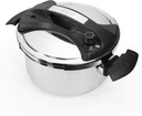 Barton 6 Quart Turbo Pressure Cooker Stovetop 18/8 Stainless Steel with Easy-Lock Lid (6QT) with Recipe Book