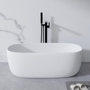Favfurish 51" Freestanding Bathtub Stone Resin Tub w/Anti-Slip Surface & Upgraded Drain - Non-Permeable Matte White Soaking Tub for Adults(51"L x 25.6"W)