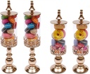 Candy Jars with Lids,4 PCS Gold Metal Sugar Bowl Holder Set,Candy Dish Buffet Storage Container Dessert Snack Biscuit Table Decor Stands for Home Wedding Party