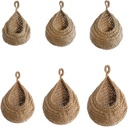 Qianly 6Pcs Kitchen Hanging Fruit Baskets Weaving Sturdy for Garlic Onion Storage Multifunctional