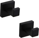 GERZWY Bathroom Matte Black Coat Hook SUS 304 Stainless Steel Single Towel/Robe Clothes Hook for Bath Modern Style Wall Mounted 2 Pack FG1607-2BK