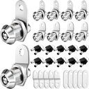 Marsui 10 Sets RV Storage Locks 5/8 Inch Tubular Cam RV Cabinet Lock Set Cylinder Replacement Hardware Storage Door Files Drawers Mailbox, Chrome Finish Zinc Alloy