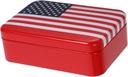 Ciieeo Flag-Themed Tinplate Candy Storage Jar Metal Container for Independence Day Sweets Sturdy Cookie Box for Parties and Holidays
