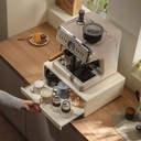 Bamboo Coffee Bar Layered Storage Coffee Bar Station Pod Holder with Drawer for Kitchen Livingroom Multi-Purpose(White)