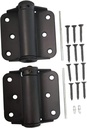 QCAA Heavy Duty Adjustable Spring Hinge, Thicker, 3", Black,Made in Taiwan, 2 Pack