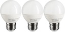 Sunlite G16 LED Dimmable Decorative Globe Vanity Light Bulbs, Frosted, 5W (40W Equiv.), 350 Lumens, Medium E26 Base, Mirror Lights for Bedroom and Bathroom, 120V, ETL Listed, 2700K Soft White, 3 Pack