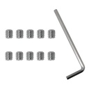 10PCS 1/4-20 x 1/4 Hex Socket Set Screw Stainless Steel Full Thread Cup-Point Screw Full Thread Cup Point Grub Screws Set Screw for Bathroom Fixtures, Door Handle, Light Fixture with Hex Wrench