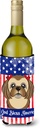 Caroline's Treasures BB2179LITERK American Flag and Chocolate Brown Shih Tzu Wine Bottle Hugger Bottle Cooler Sleeve Hugger Machine Washable Collapsible Insulator Beverage Insulated Holder