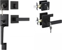 Haidms Black Front Door Handle and Deadbolt Set