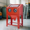 90 Gallon Industrial Sandblasting Cabinet with LED Lights & Foot Pedal - Heavy Duty 650W Sand Blaster Cabinet Large View Window, Reinforced Steel for Paint Stain Rust Removal