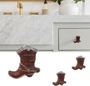 Western Cowboy Horseshoe Vintage Drawer Pulls Rustic Horse Shoes Boots Resin Cabinet Knobs Handles Country Kitchen Home Decoration (Pack of 6)