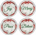 Pfaltzgraff Winterberry Red Ribbon Salad Plates, Set Of 4
