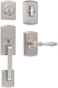 Callan by Delaney Hardware Visconti Exterior Single Cylinder Front Door Handleset with Sorado Lever Interior, Fits Doors 1-3/8 to 1-3/4 inch Thick, Satin Nickel – Easily Install
