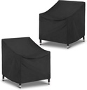 SunPatio 2 Pack Outdoor Chair Covers, Patio Furniture Covers Waterproof & FadeStop, Fits Adirondack, Swivel Rocking High Back Chairs, 34"W x 37"D x 36"H, Black