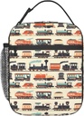 Insulated Lunch Box for Kids Boys Girls, Reusable Lunch Bag for School, Office, Picnic, Work, Travel, Train Theme Lunch Box