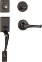 Dynasty Hardware RID-VAI-100-12P Ridgecrest Front Door Handleset, Aged Oil Rubbed Bronze with Vail Lever