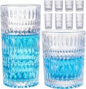Drinking Glasses, 8 Piece Crystal Glass Cups, Mixed Glassware Set, 4 pcs 13oz Highballs and 4 pcs 11oz Old Fashioned Whiskey Glasses, Great for Cocktail, Whisky and other Beverages