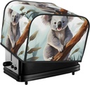 4 Slice Toaster Cover with Pocket Universal Size Toasters Dusts Covers Koala and Butterfly Bread Machine Cover & Protection Bread Machine Protector Small Kitchen Appliance Covers