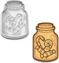 Candy Jar Cookie Cutter & Stamp Set - 4.25x2.8 Inches, Perfect for Holiday and Party Baking