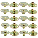 20PCS 1/4"-20Carbon Steel Round Base T-Nut, Brad Hole Tee Nut, Furniture Hardware Flange Insert Female Thread 3-Hole T-Nuts