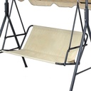 Swing Chair Cover Bench Replacement Cover, 600D Waterproof Rocking Chair Seat Covers for Outdoor Patio Garden Swing Chair 2/3 Seater(Beige 58.3x19.5x19.5 inches)