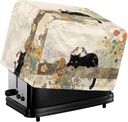 Black Cat 4 Slice Toaster Cover Flower Toaster Cover Wide Slot 4 Slice for Most Standard Toasters Toaster Dust Cover Bread Maker Cover with Handle Lightweight Portable