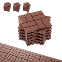 Interlocking Deck Tiles, EchoDeck Patio Deck Tiles, 44 Pack Deck Tiles Interlocking Outdoor All Weather, 12"x12", 8 Slat, 44 Sq. Ft, Highly Durable, Stylish, Non-Slip, Faster-Drying, Brown