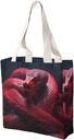 Canvas Tote Bag for Women Reusable Grocery Bag Red Snake Coiled Shopping Bags Casual Shoulder Bag Handbag