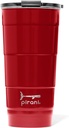 Pirani 26oz Insulated Stackable Tumbler - Skinny-Wall Triple Vacuum Insulation Cup with Version 2.0 Air-Tight, Screw-On Lid Lid - Space Saving Design - Party Red