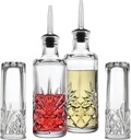Godinger Oil and Vinegar Dispenser Cruet Set and Salt and Pepper Shakers Set, Condiment Pourer Bottle and Salt and Pepper Shaker - Dublin Crystal Collection…