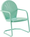 Crosley Furniture Griffith Outdoor Chair, Retro Metal Patio Chairs for Dining, Porch, Deck, Balcony, Aqua