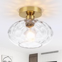 WILON Semi Flush Mount Ceiling Light - Modern Gold Kitchen Lighting Fixtures Ceiling Hallway Light Fixtures Bedroom Ceiling Light Small Fixtures for Bathroom Hallway Porch Kitchen Foyer