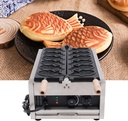 Electric Fish Waffle Maker 6Pcs Commercial Nonstick Fish Shaped Waffles Machine Stainless Steel 110V 3KW for Restaurant Cafe Snack Shop