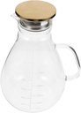 Large Capacity Glass Pitcher with Scale Lid for Juices Iced Tea and Cold Drinks for Home Events and Camping