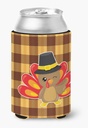 Caroline's Treasures BB7114CC Thanksgiving Turkey Wink Can or Bottle Hugger Cooler Washable Drink Sleeve Collapsible Beverage Insulated Holder, Can Hugger, Multicolor