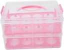 Veemoon Cake Packing Box Portable Small Decorative Clear Cake Carrier Square Colorful Reusable with Colored Convenient Tips Individual Cake Boxes and Transparent Party Packaging Pink Pp
