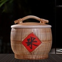 Large Ceramic Rice Container Ceramic Rice Bucket With Lid Food Airtight Storage Jars Grain Storage Food Dispenser Household Rice Barrel With Lid Kitchen Flour Bucket Rice Porcelain Bottle Soybeans