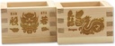 Japanese High-Grade Cypress Wooden Sake Masu Cups with Lucky Artwork ((Set of 2) - Made in Japan Hannya mask&dragon…)