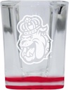 R and R Imports James Madison Dukes 2 Ounce Engraved Shot Glass Square Red Base Officially Licensed Collegiate Product Single Unit