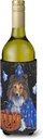 Caroline's Treasures PPP3186LITERK Sheltie Halloween Witch Wine Bottle Hugger Bottle Cooler Sleeve Hugger Machine Washable Collapsible Insulator Beverage Insulated Holder