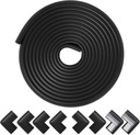 Foam Corner Protector Edge and Corner Guard, with 19 feet Length Foam Safety Bumpers, Baby Proofing Safety Table Corner Protectors (Black)