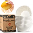 200pcs Standard White Cupcake Liners for Baking, Upgraded Natural Muffin Liners, Balance Non-Stick & Non-Slip, Greaseproof Parchment Paper, Cupcake Wrapper for Party, Wedding, Christmas