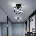 CANEOE Black Led Ceiling Light, 6000K Lighting Fixtures, Metal Creative Design Lamp for Living Room Bedroom Corridor Aisle Hallway (Cool White), CL-JCYXBK-US