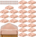 4x4 Copper Pyramid Post Caps (24-Pack) - Extended Lip - Solid Copper - Will Patina Naturally (3-1/2" x 3-1/2") (24, 4x4)