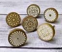 Assorted Designs Wood Hndpainted Door Knobs, Vintage, Shabby Chic, Interior Furniture, Cabinet Cupboard Drawers Pulls Handles, Set-6